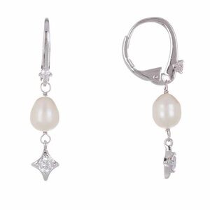 NADRI 7mm Freshwater Pearl Crystal Earrings NWT